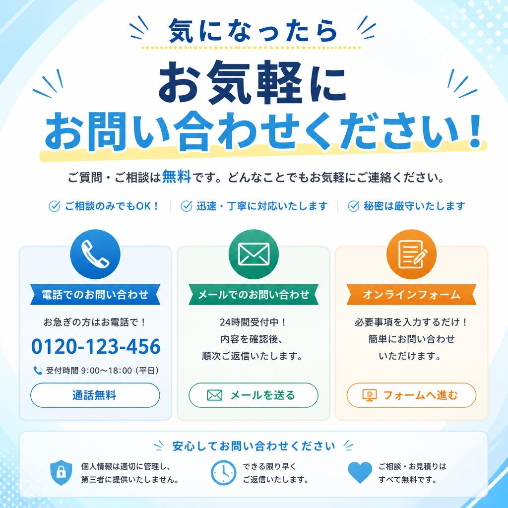今すぐお問い合わせを！