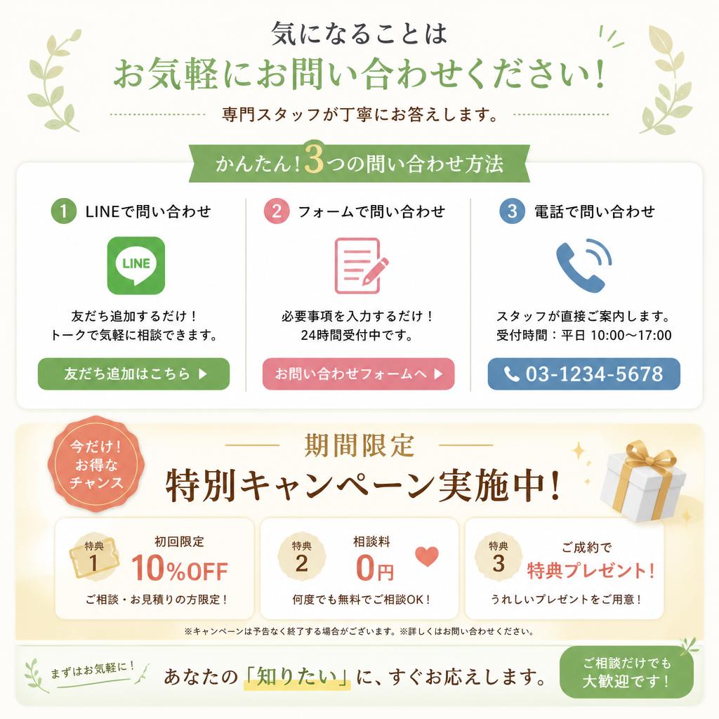 7. お問い合わせを促すセクション