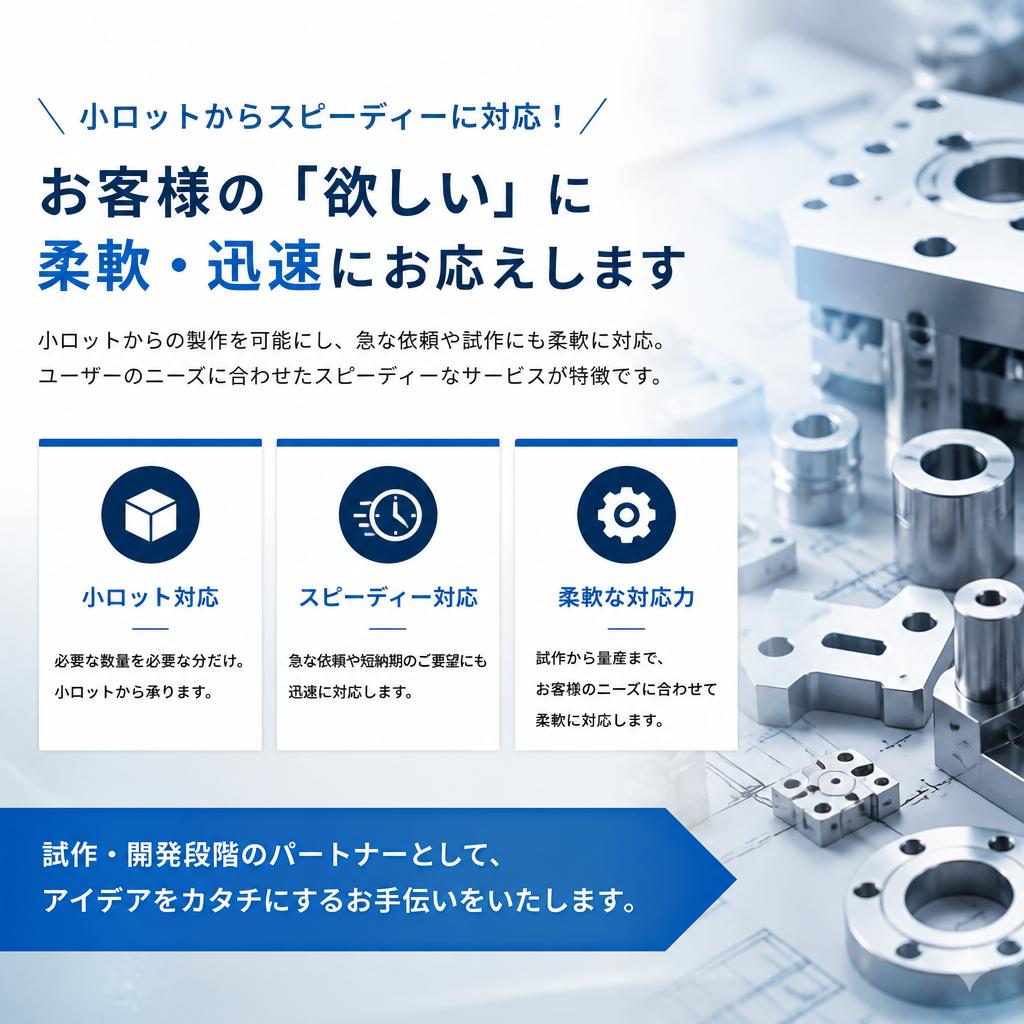 スピーディーで小ロットからの対応