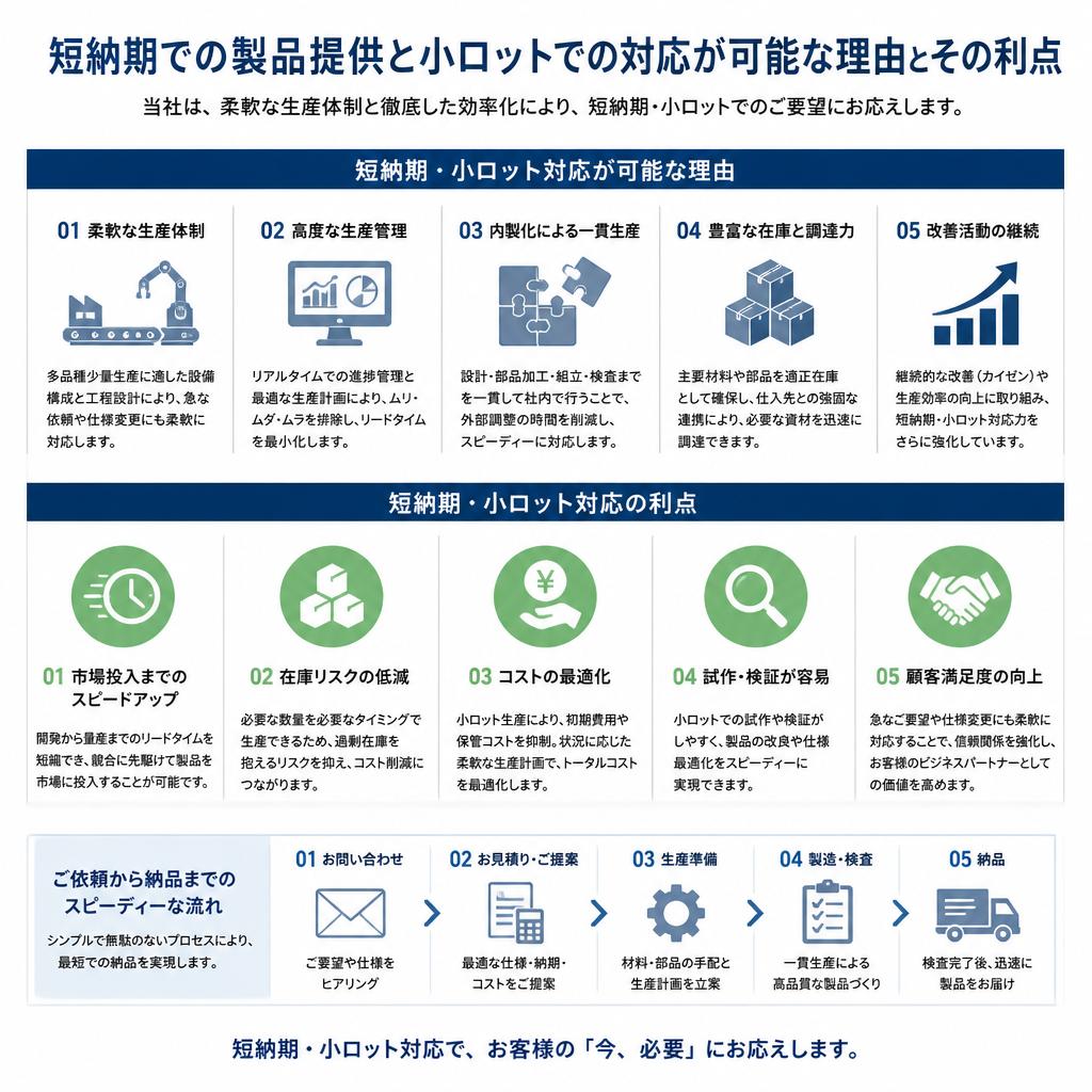 2. 短納期・小ロット対応