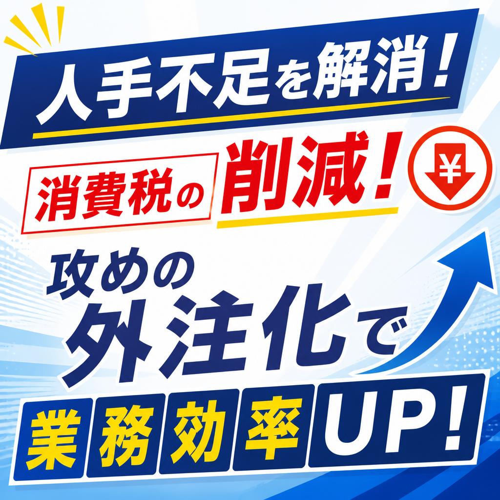 人手不足を解消！消費税の削減！攻めの外注化で業務効率UP！